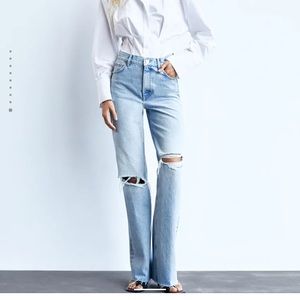 ZARA hi rise wide leg jeans